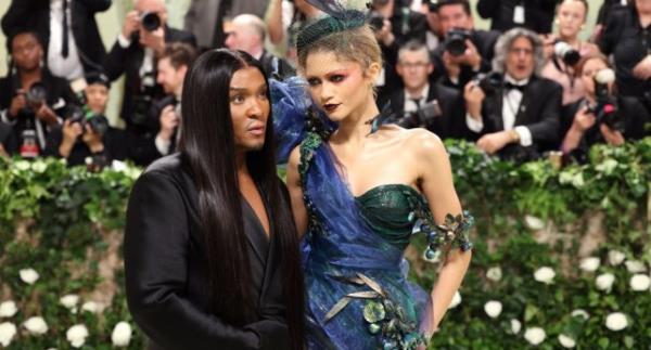 Zendaya and Law Roach pose at the MET gala